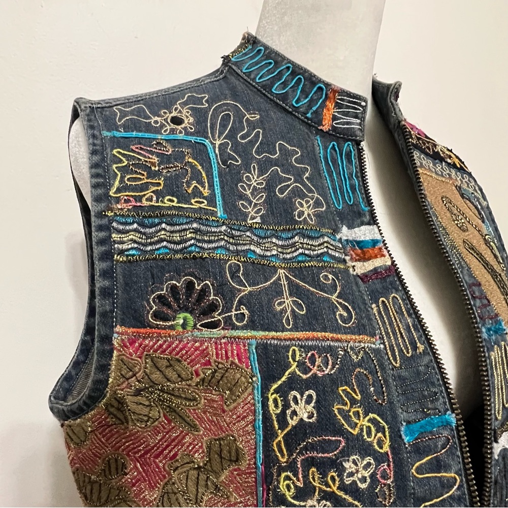 Chico's Multicolor Patchwork Vest - image 4